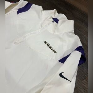 Baltimore Ravens White and Purple Nike Pullover